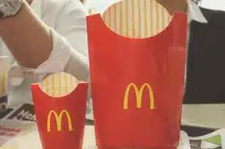 mcdonalds fries on table