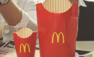 mcdonalds fries on table