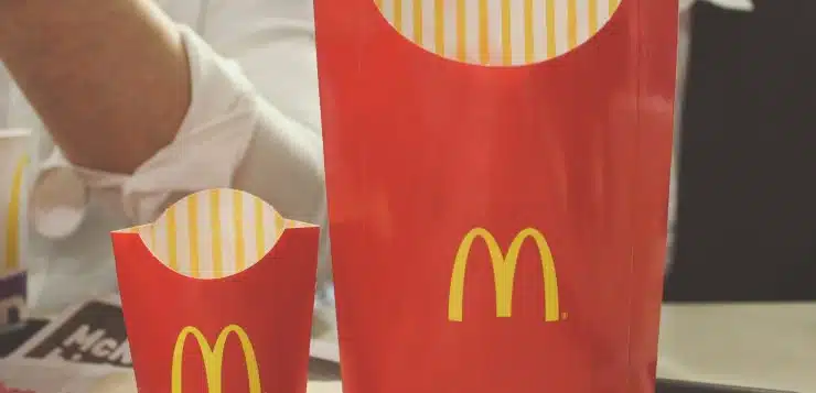 mcdonalds fries on table