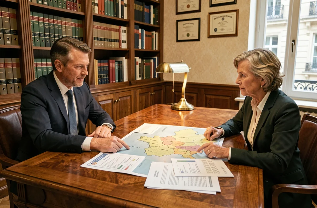 Réunion de conseil avec un expert pour choisir la meilleure ville de domiciliation d'entreprise entre Mulhouse et d'autres communes alsaciennes