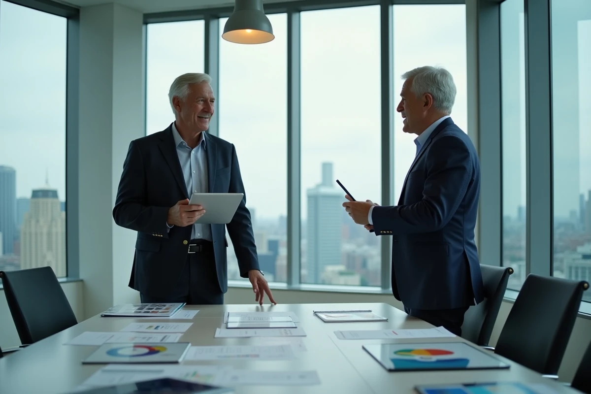 Deux hommes en réunion d