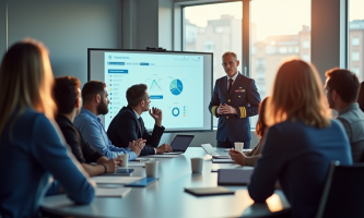 équipe d'entreprise diverse lors d'une réunion avec un officier raf