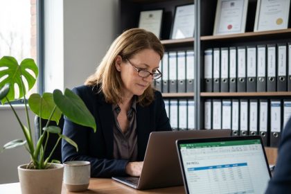 Femme d affaires en tenue professionnelle dans un bureau moderne