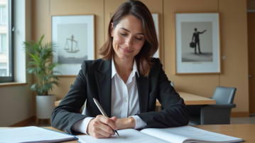 Femme professionnelle organisant des documents au bureau