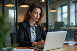 Femme professionnelle analyse des données marketing au bureau
