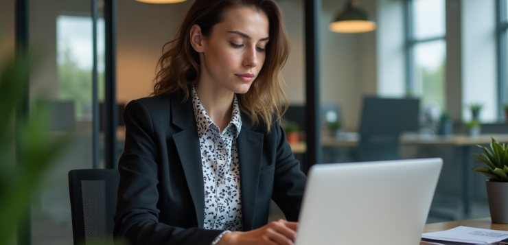 Stratégie Marketing Digital : Conseils pour construire une stratégie efficace Femme professionnelle analyse des données marketing au bureau
