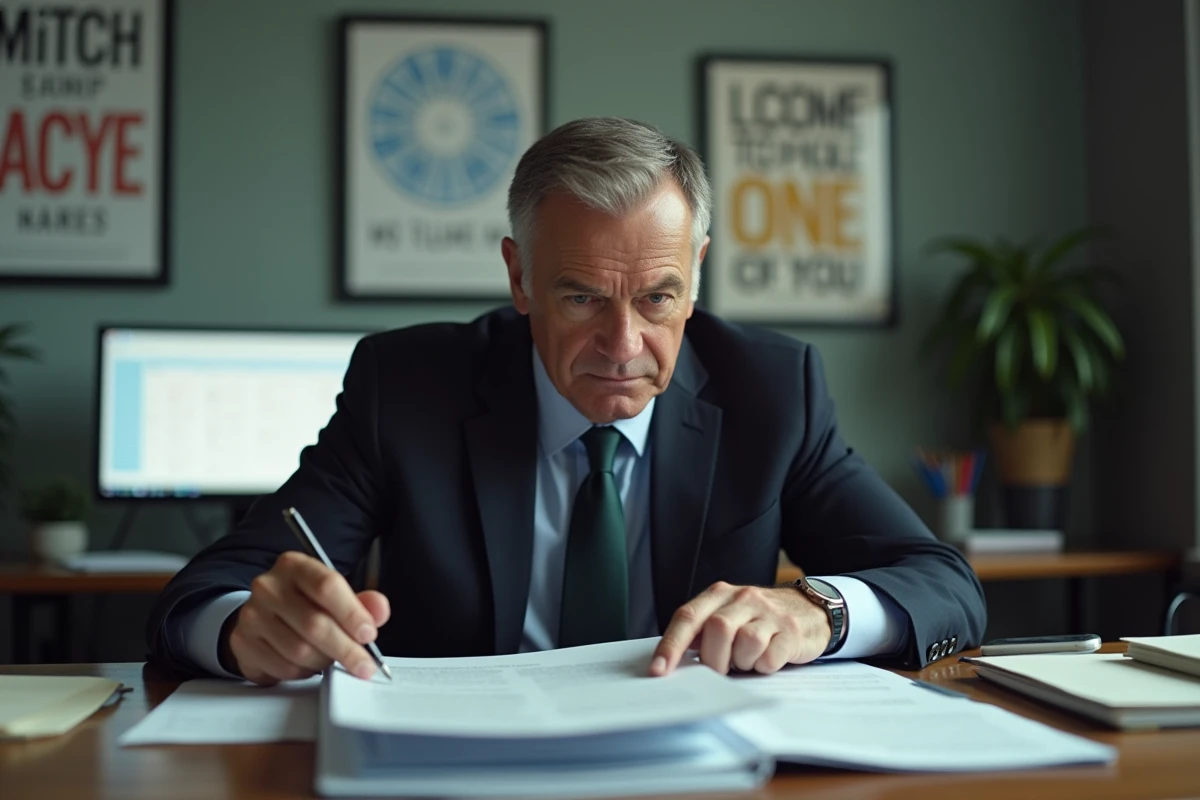 Homme d'affaires en costume dans un bureau moderne