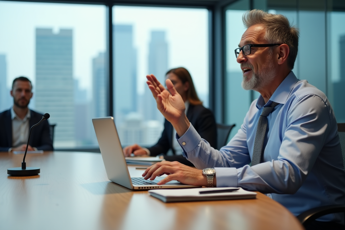 Homme en discussion lors d